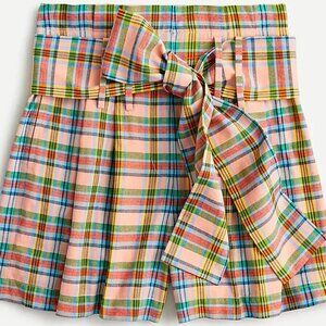 J. Crew High Tie Waist Plaid Shorts